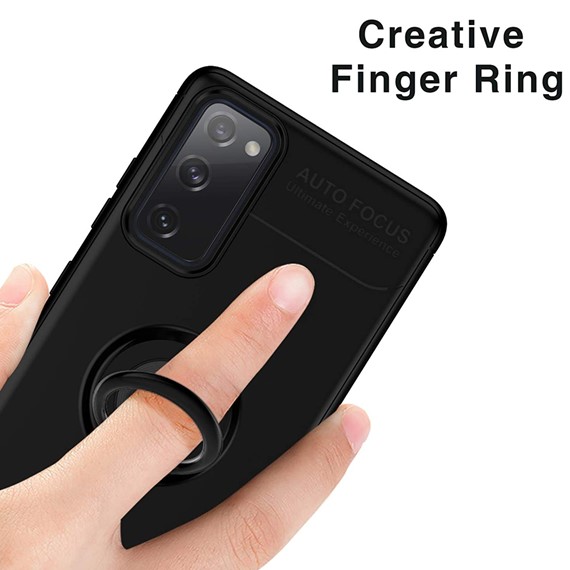 Samsung Galaxy S20 CaseUp Finger Ring Holder Kılıf Siyah Rosegold 5